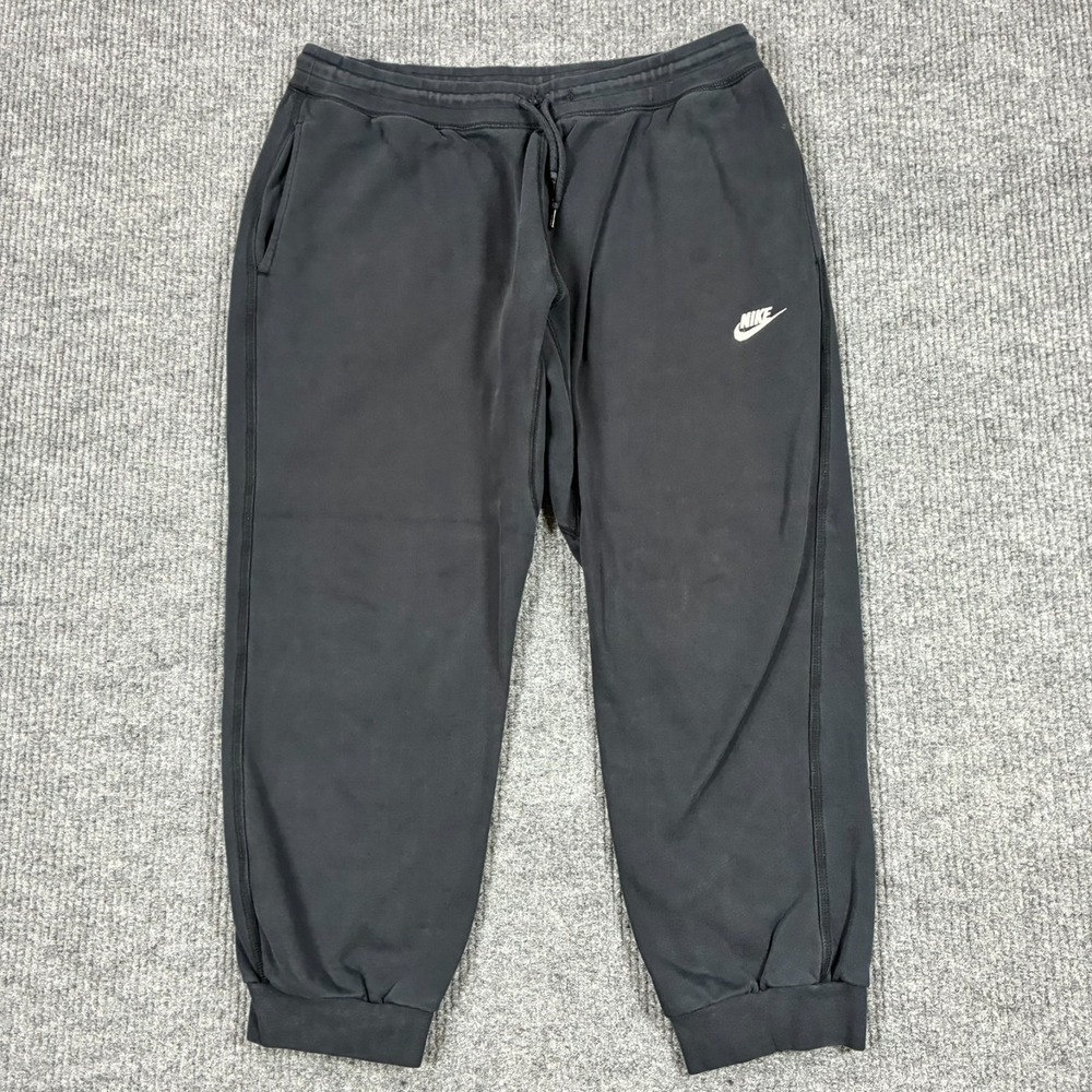 Vintage Y2K Nike Sweatpants Mens Size 2XL Black Swoosh Fleece Jogger Pants